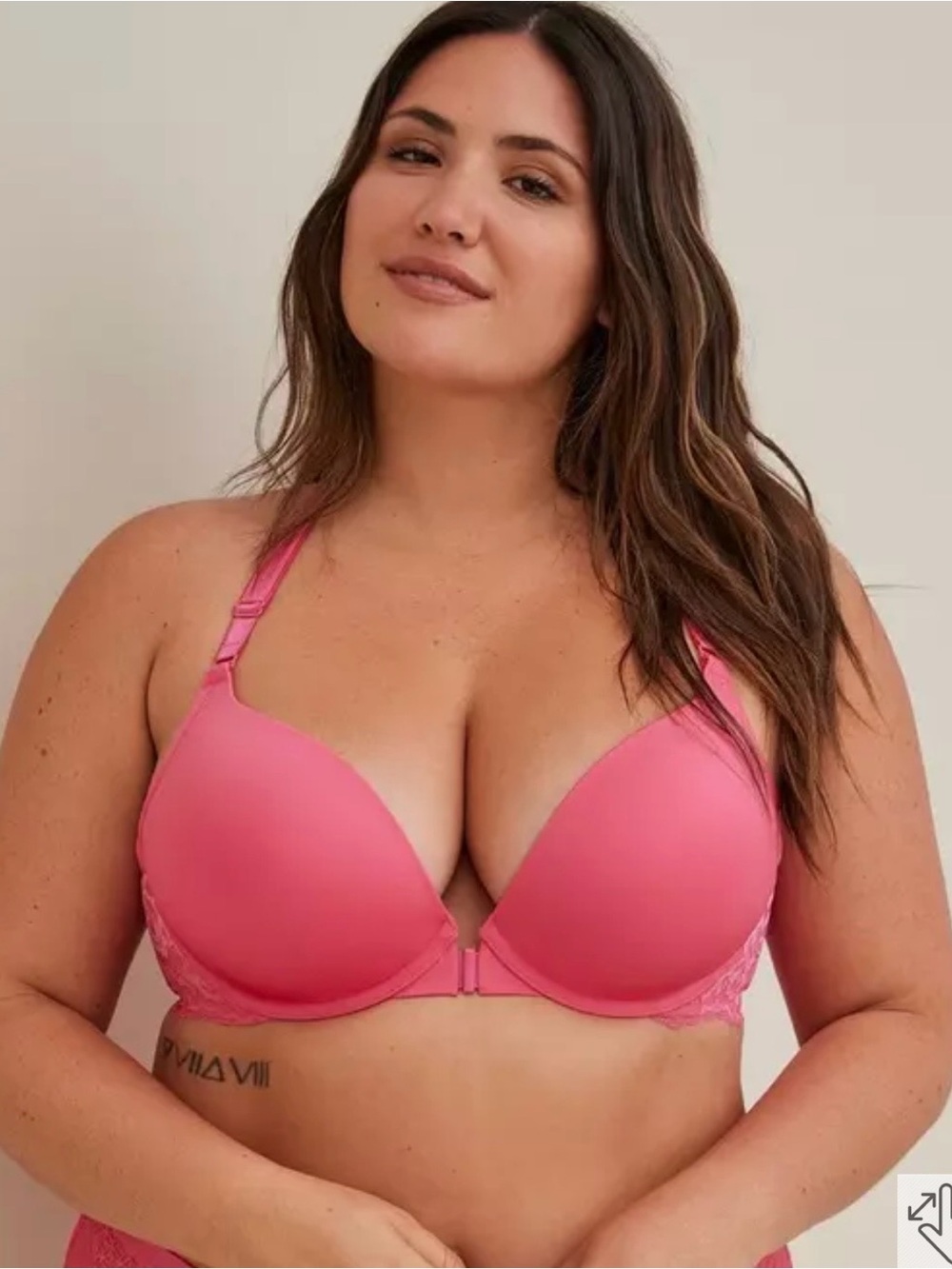 Front-Close Plunge Bra in Bright Pink